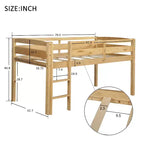 Lit mezzanine double Whisen Modern Design en bois avec échelle, une belle pièce pour la chambre à coucher