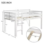 Lit mezzanine double Whisen Modern Design en bois avec échelle, une belle pièce pour la chambre à coucher