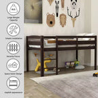 Lit mezzanine double Whisen Modern Design en bois avec échelle, une belle pièce pour la chambre à coucher