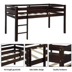 Lit mezzanine double Whisen Modern Design en bois avec échelle, une belle pièce pour la chambre à coucher
