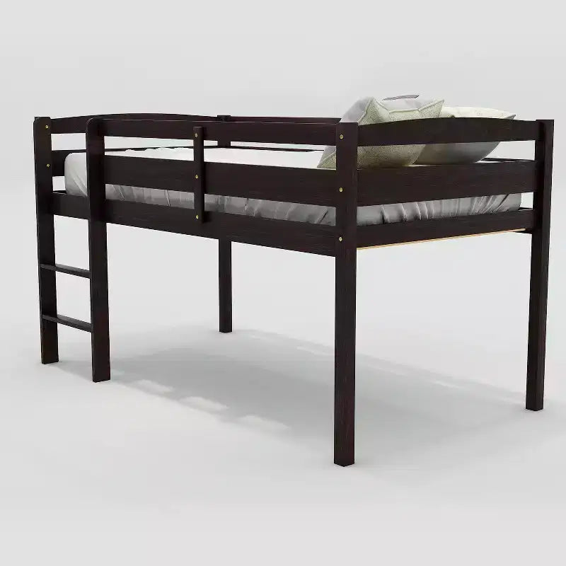 Lit mezzanine double Whisen Modern Design en bois avec échelle, une belle pièce pour la chambre à coucher