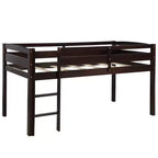 Lit mezzanine double Whisen Modern Design en bois avec échelle, une belle pièce pour la chambre à coucher