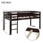 Lit mezzanine double Whisen Modern Design en bois avec échelle, une belle pièce pour la chambre à coucher