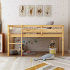 Lit mezzanine double Whisen Modern Design en bois avec échelle, une belle pièce pour la chambre à coucher