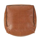 Pouf Saro Lifestyle en similicuir à patchwork d'inspiration vintage, 18x18x16, marron