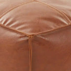 Pouf Saro Lifestyle en similicuir à patchwork d'inspiration vintage, 18x18x16, marron