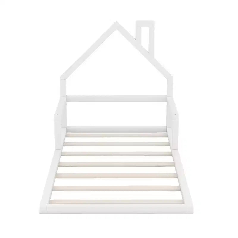 Lit en bois Whisen Modern Design avec tête de lit en forme de maison