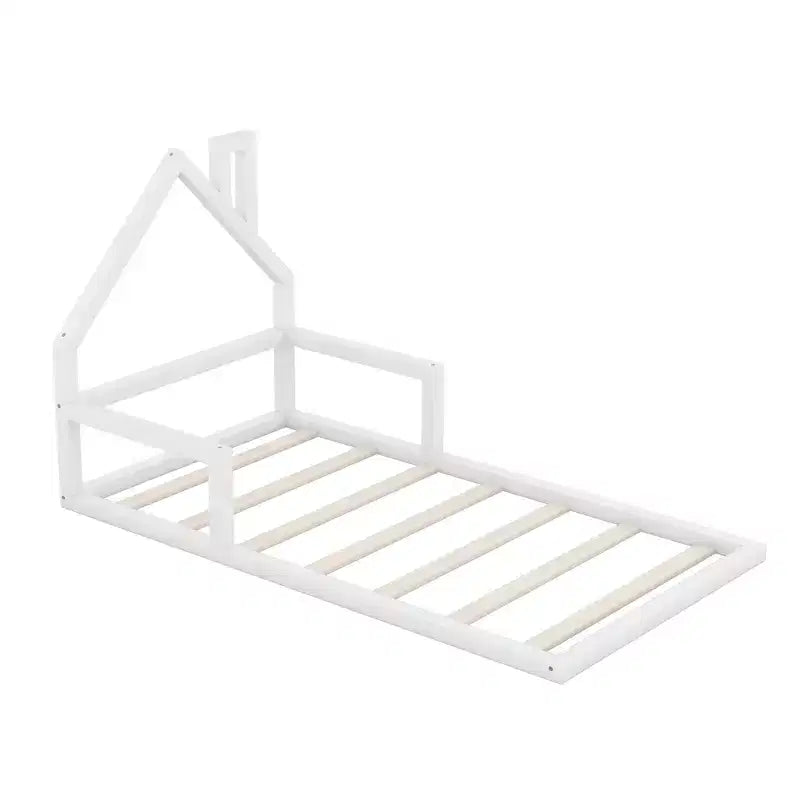 Lit en bois Whisen Modern Design avec tête de lit en forme de maison