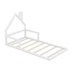 Lit en bois Whisen Modern Design avec tête de lit en forme de maison