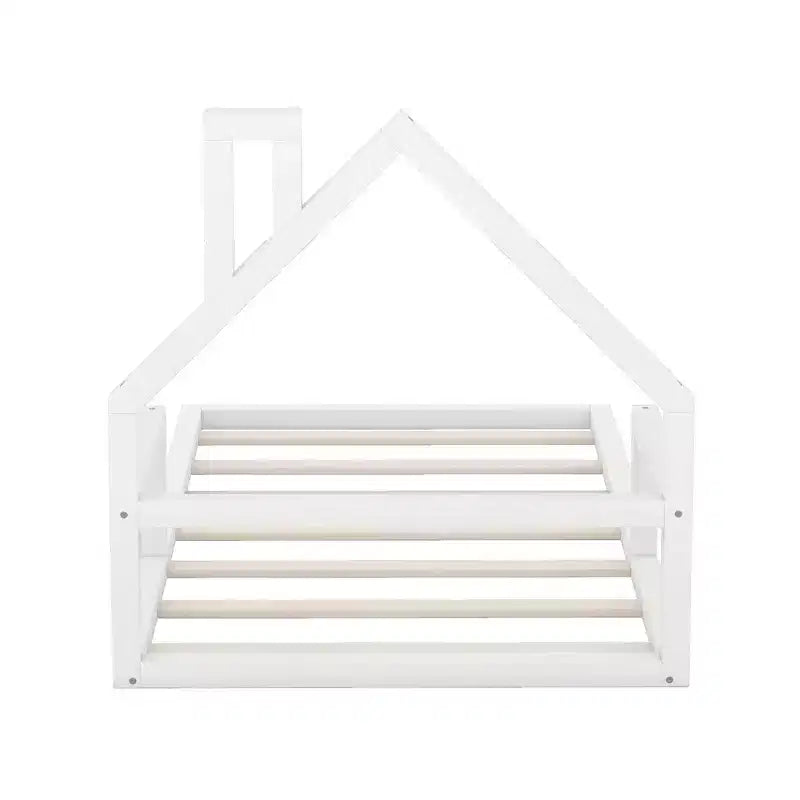 Lit en bois Whisen Modern Design avec tête de lit en forme de maison