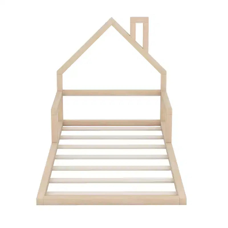 Lit en bois Whisen Modern Design avec tête de lit en forme de maison