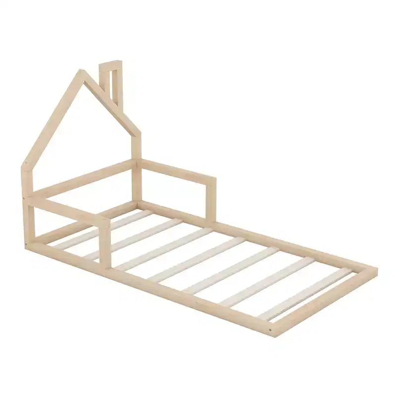 Lit en bois Whisen Modern Design avec tête de lit en forme de maison