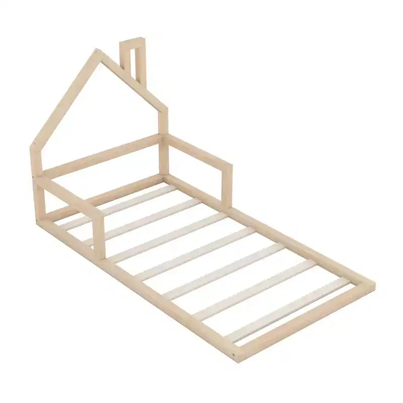 Lit en bois Whisen Modern Design avec tête de lit en forme de maison