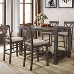 Simple Relax Ensemble de 2 chaises de comptoir en lin beige et gris vieilli
