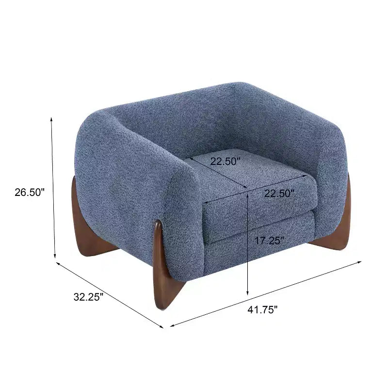Fauteuil club Christopher Knight Home Raymond en bouclé et bois de bouleau