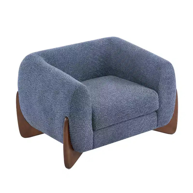 Fauteuil club Christopher Knight Home Raymond en bouclé et bois de bouleau