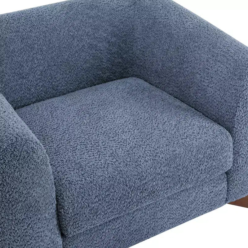 Fauteuil club Christopher Knight Home Raymond en bouclé et bois de bouleau