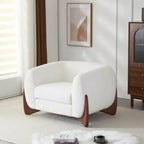 Fauteuil club Christopher Knight Home Raymond en bouclé et bois de bouleau