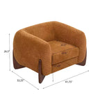 Fauteuil club Christopher Knight Home Raymond en bouclé et bois de bouleau