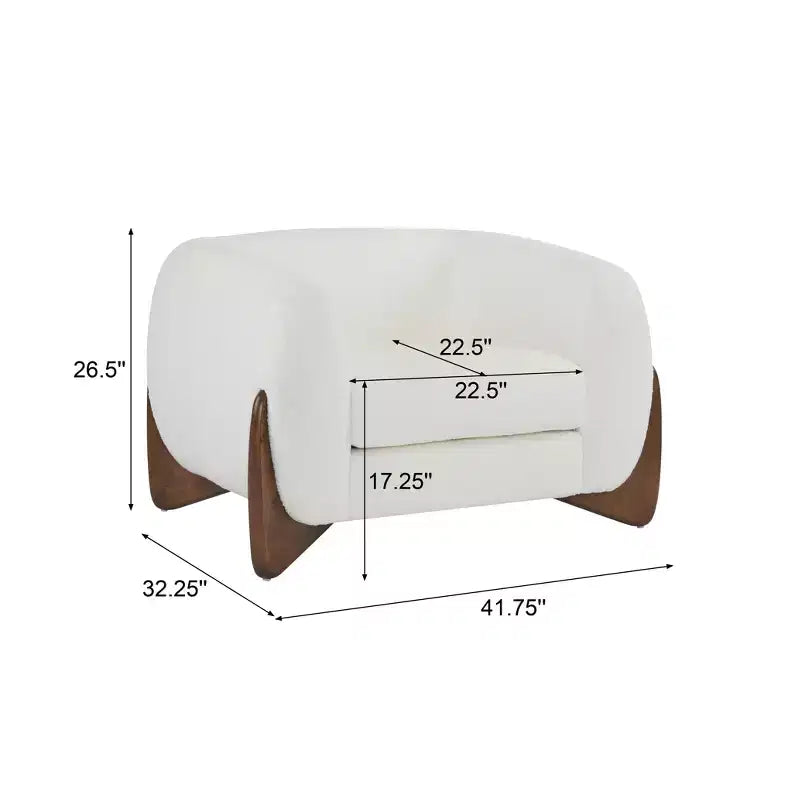 Fauteuil club Christopher Knight Home Raymond en bouclé et bois de bouleau