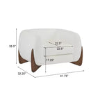 Fauteuil club Christopher Knight Home Raymond en bouclé et bois de bouleau