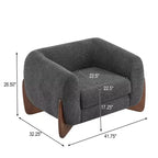 Fauteuil club Christopher Knight Home Raymond en bouclé et bois de bouleau