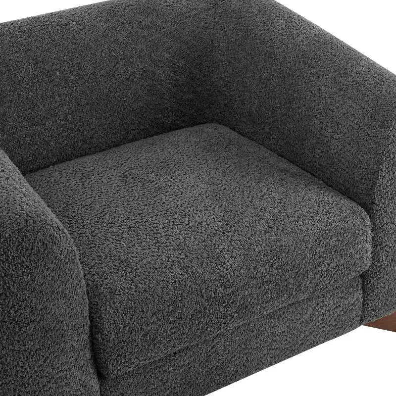 Fauteuil club Christopher Knight Home Raymond en bouclé et bois de bouleau