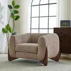 Fauteuil club Christopher Knight Home Raymond en bouclé et bois de bouleau