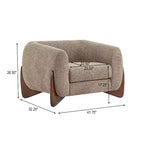 Fauteuil club Christopher Knight Home Raymond en bouclé et bois de bouleau