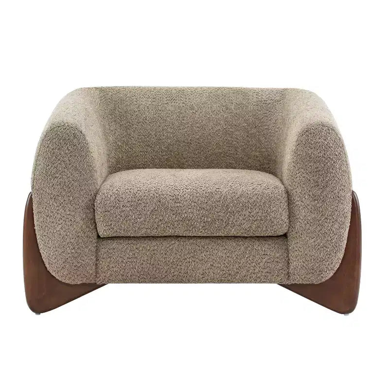 Fauteuil club Christopher Knight Home Raymond en bouclé et bois de bouleau