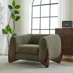 Fauteuil club Christopher Knight Home Raymond en bouclé et bois de bouleau