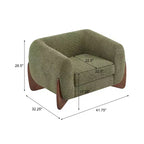 Fauteuil club Christopher Knight Home Raymond en bouclé et bois de bouleau