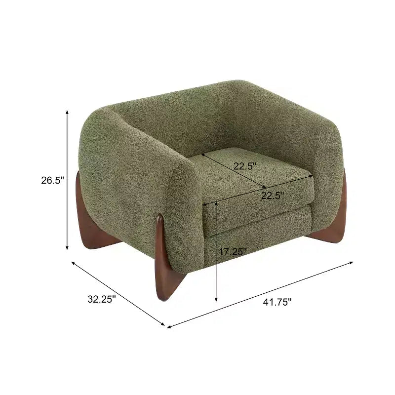 Fauteuil club Christopher Knight Home Raymond en bouclé et bois de bouleau