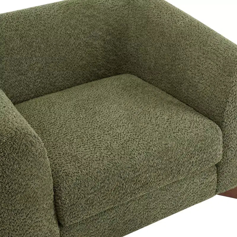 Fauteuil club Christopher Knight Home Raymond en bouclé et bois de bouleau