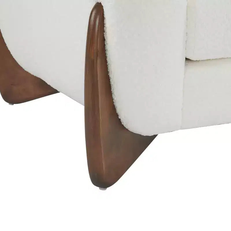 Fauteuil club Christopher Knight Home Raymond en bouclé et bois de bouleau