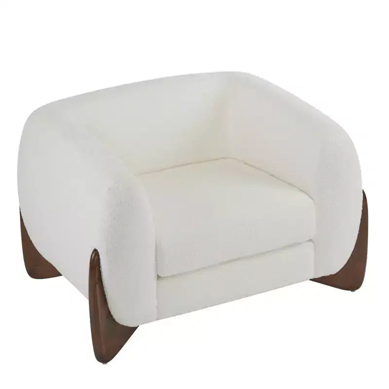 Christopher Knight Home Raymond Birch Wood Boucle Upholstered Club Chair