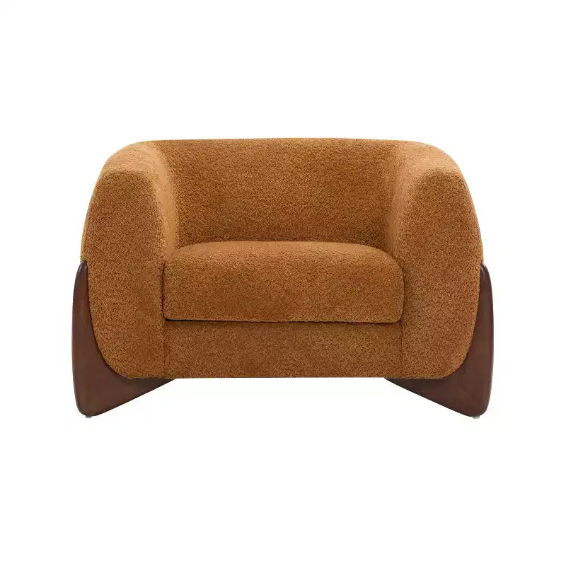 Fauteuil club Christopher Knight Home Raymond en bouclé et bois de bouleau