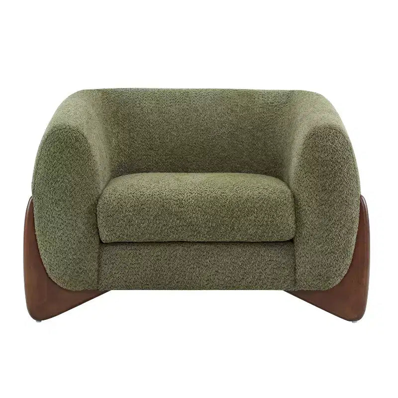 Fauteuil club Christopher Knight Home Raymond en bouclé et bois de bouleau