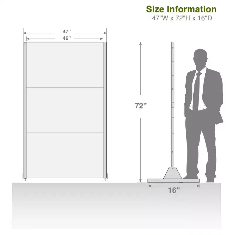 Écran persienné en acier galvanisé noir triple largeur | 183H x 120L x 40P cm