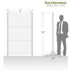 Écran persienné en acier galvanisé noir triple largeur | 183H x 120L x 40P cm
