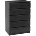 HomeStock 5.43 in.H Particle Board Vertical Dressers with 5 - Drawers in Black Finish