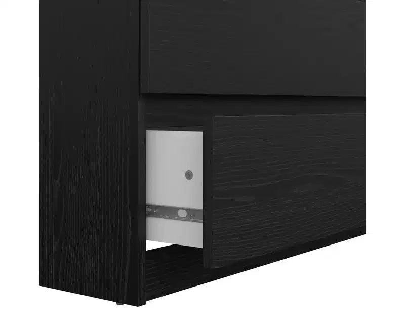 HomeStock Commode verticale en panneaux de particules avec 5 tiroirs, 13,79 cm de hauteur, finition noire