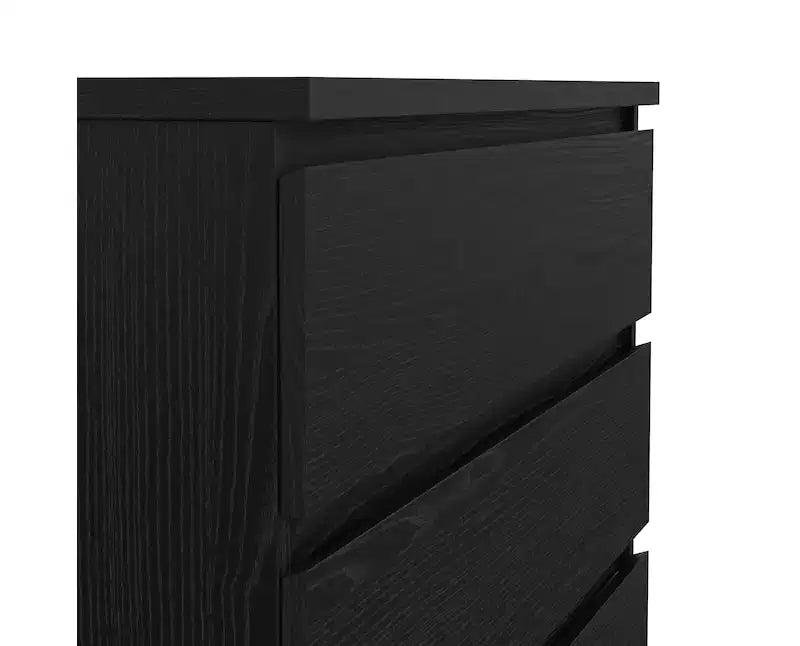 HomeStock Commode verticale en panneaux de particules avec 5 tiroirs, 13,79 cm de hauteur, finition noire