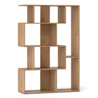 Costway Étagère géométrique à dos ouvert 47 pouces, bibliothèque à 6 cubes avec kit anti-basculement, naturelle/blanche