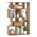 Costway 47 Open-back Geometric Bookshelf Home 6-Cube Large Bookcase with Anti-tip Kits Natural/White