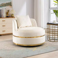 360 Swivel Accent Chair, Modern Velvet Upholstered Barrel Chair Oversized Soft Chair with Cushion - HABITRIO