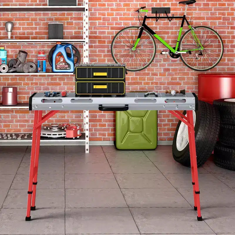 Table de soudage Costway 42 x 21 avec hauteur réglable, 2 pinces de serrage et poignée de transport
