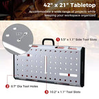 Table de soudage Costway 42 x 21 avec hauteur réglable, 2 pinces de serrage et poignée de transport