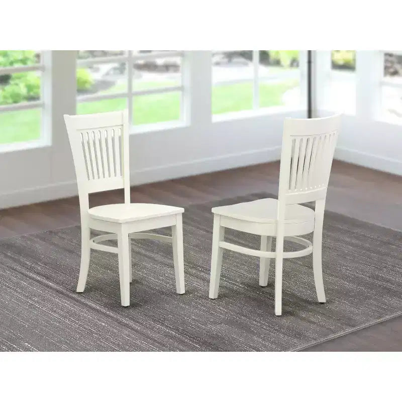 Chaises de salle à manger en bois HomeStock, lot de 2 - Siège en bois et dossier à lattes