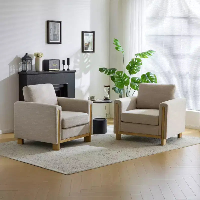 Christopher Knight Home Torrie, fauteuil d'appoint moderne en hévéa rembourré (lot de 2)